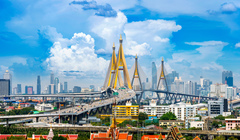 Wide thumb beautiful cityscape bangkok highway bridge thailand